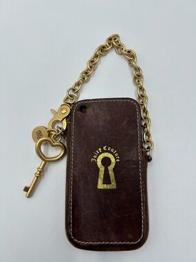 Vintage Juicy Couture Key Charm Leather iPhone Case Y2K